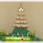 I made this cupcake tower for 5 med school graduates that were having a graduation party.