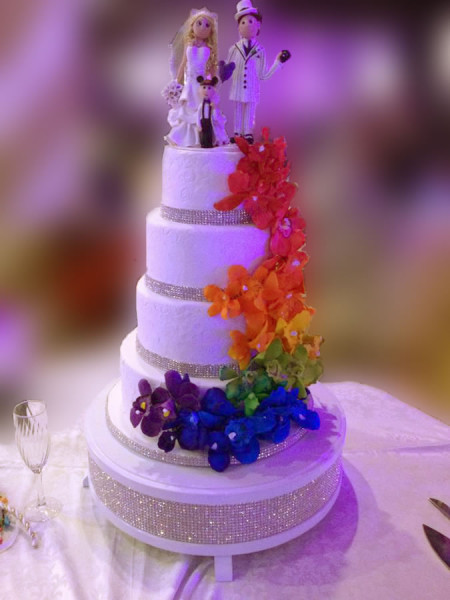 Wedding Cake with a Rainbow theme for a special couple