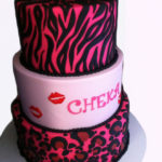 Animal skin pattern cake with kisses