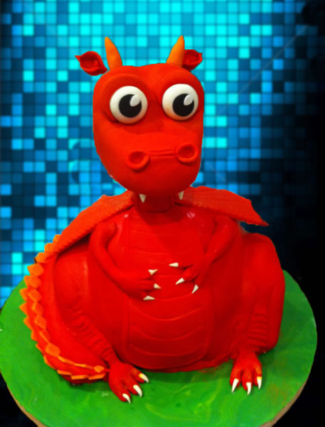 A Friendly Dragon Birthday Cake
