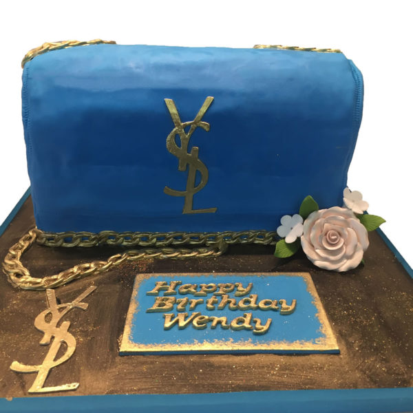 Designer YSL bag custom birthday cake
