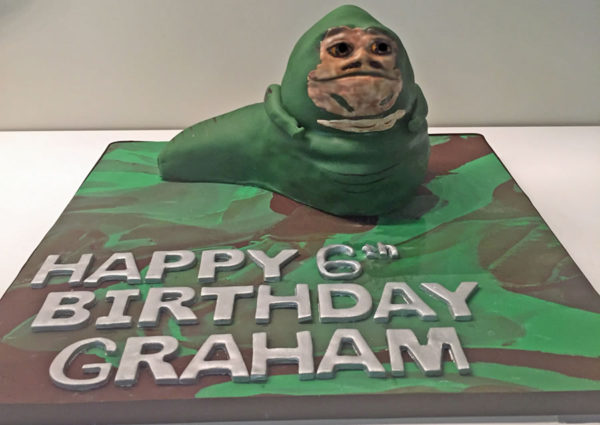 Star Wars theme custom cakes Jaba and Storm Troopers